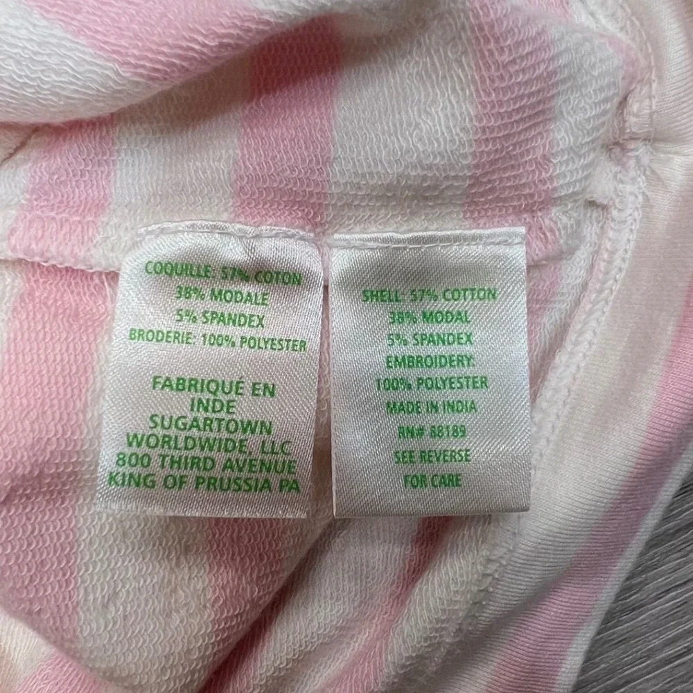 Lilly Pulitzer Girls Pink White Striped Lemon Lime Embroidered Top M 6-7 017832 - Picture 5 of 15